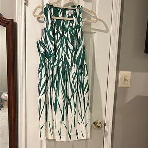 Milly Green and White Dress with pockets